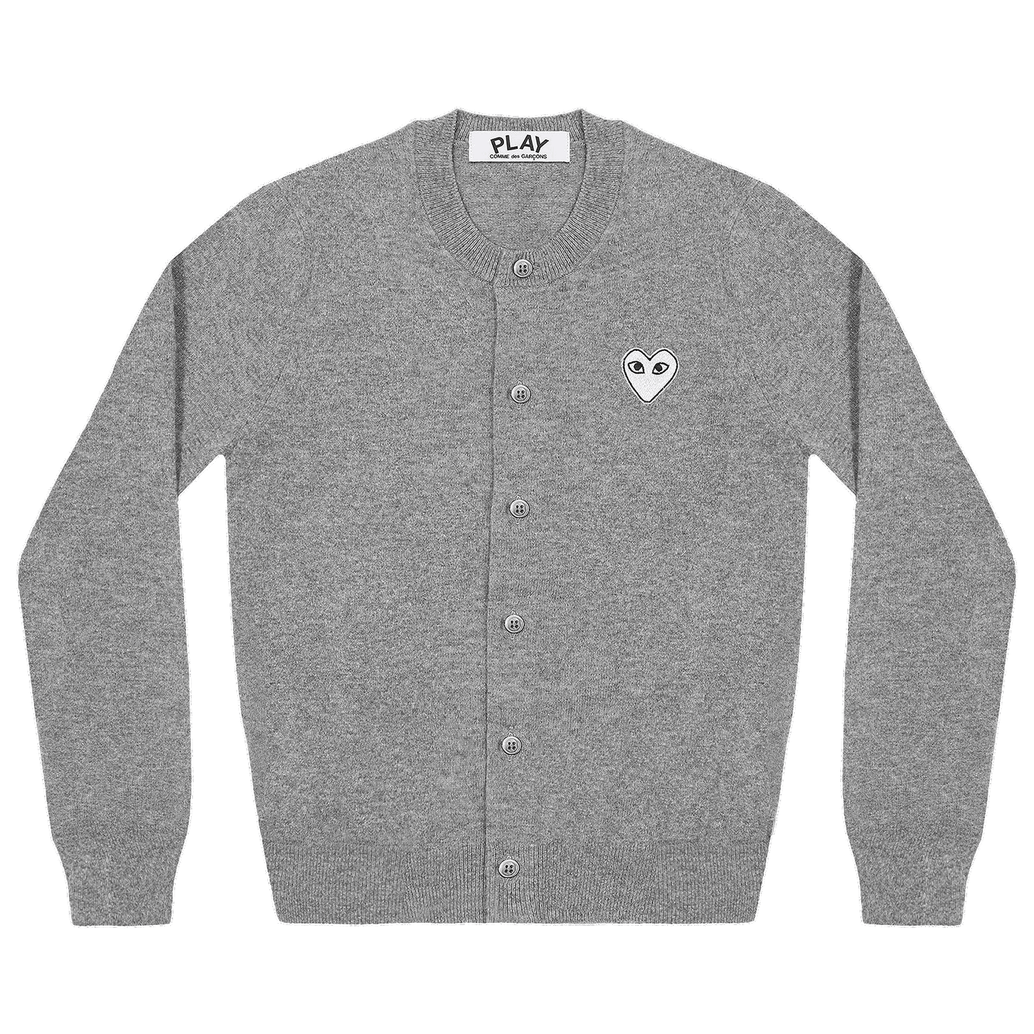 Sweater Comme des Garçons PLAY Heart Cardigan Grå | AZ N065 051 1, 0