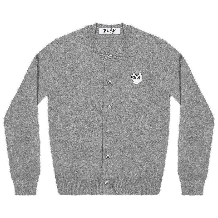 Sweater Comme des Garçons PLAY Heart Cardigan Grå | AZ N065 051 1
