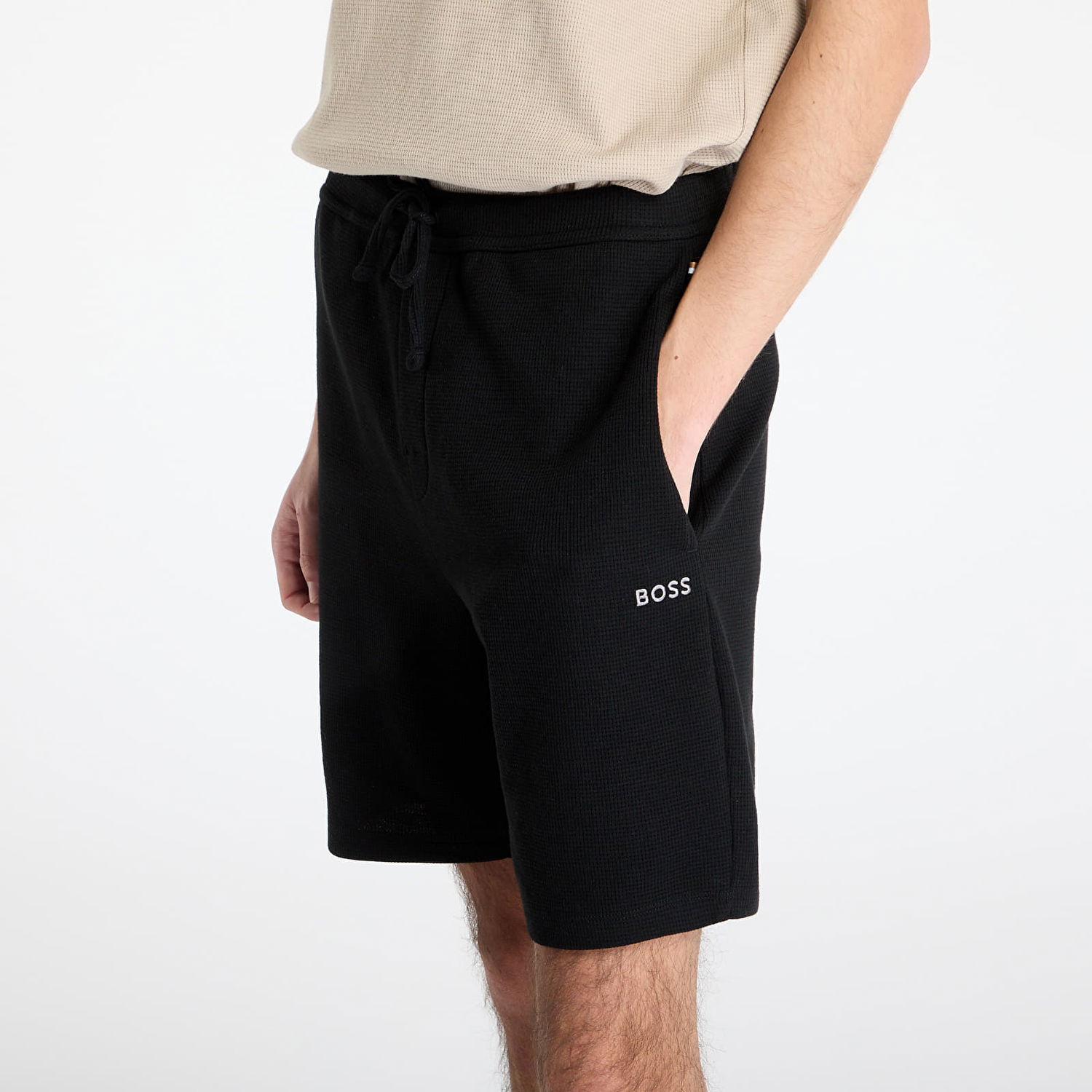 Shorts BOSS Hugo Boss Waffle Shorts Sort | 50535884-001, 1