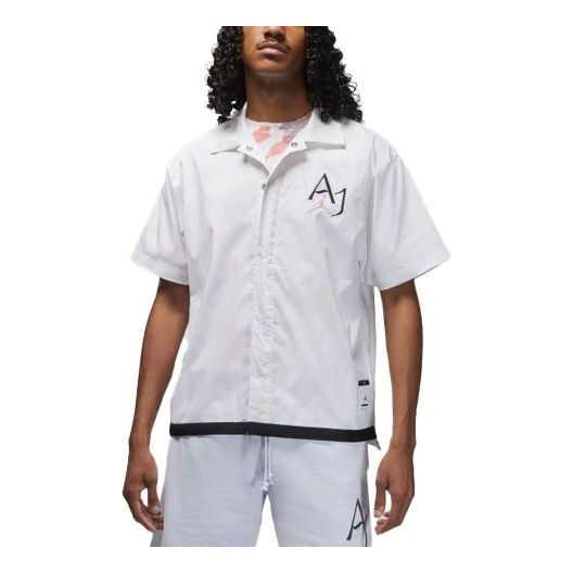 Skjorte Jordan Jordan Short Sleeve Embroidered Shirt Hvid | DM1417-100