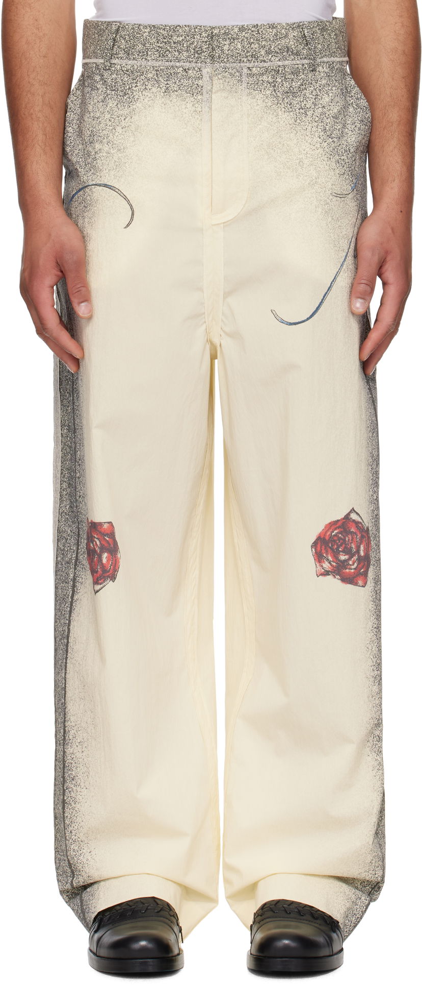 Bukser Jean Paul Gaultier Jean Paul Gaultier 'The Multi-Tattoo' Suit Trousers Beige | 25/34-U-PA192-C589-030030