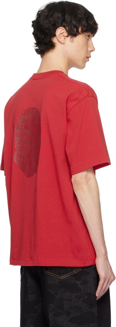 T-shirt BAPE Lux Sport Pattern Ape Head T-Shirt Rød | 001TEK801322M, 2