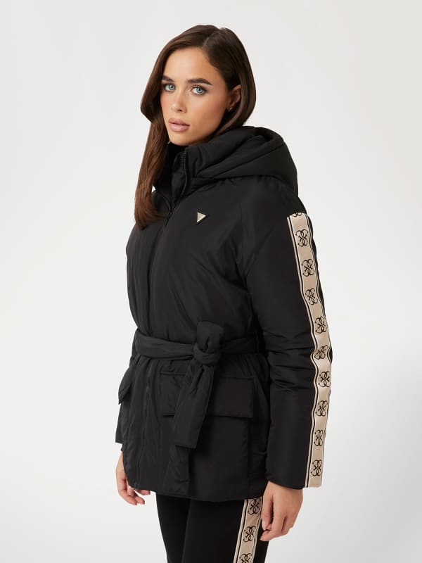 Puffer jakke GUESS Logo Band Puffer Jacket Sort | V4BL07WGMX2, 0