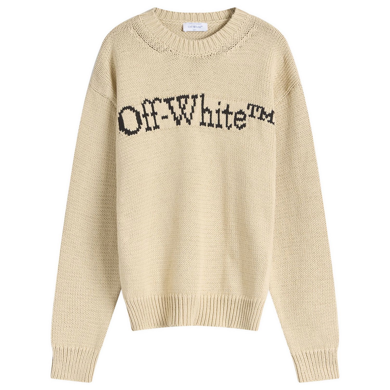 Sweater Off-White Off-White Big Bookish Chunky Knit Sweater Beige | OMHE167S25KNI0016110, 0