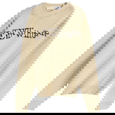 Sweater Off-White Off-White Big Bookish Chunky Knit Sweater Beige | OMHE167S25KNI0016110, 0