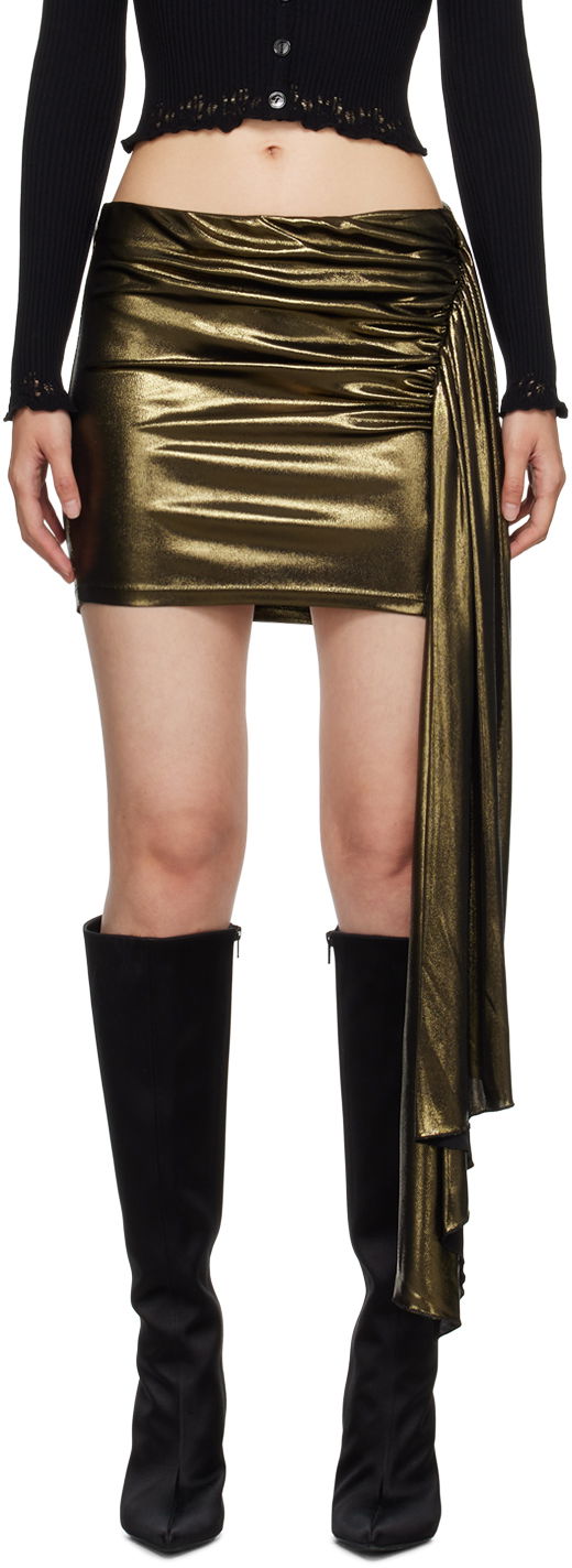 Nederdel Blumarine Gathered Metallic Mini Skirt Metalisk | A344G013A