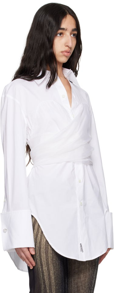 Skjorte Jean Paul Gaultier Jean Paul Gaultier Long Draped Shirt Hvid | 25/34-F-CH082-C071-01, 1