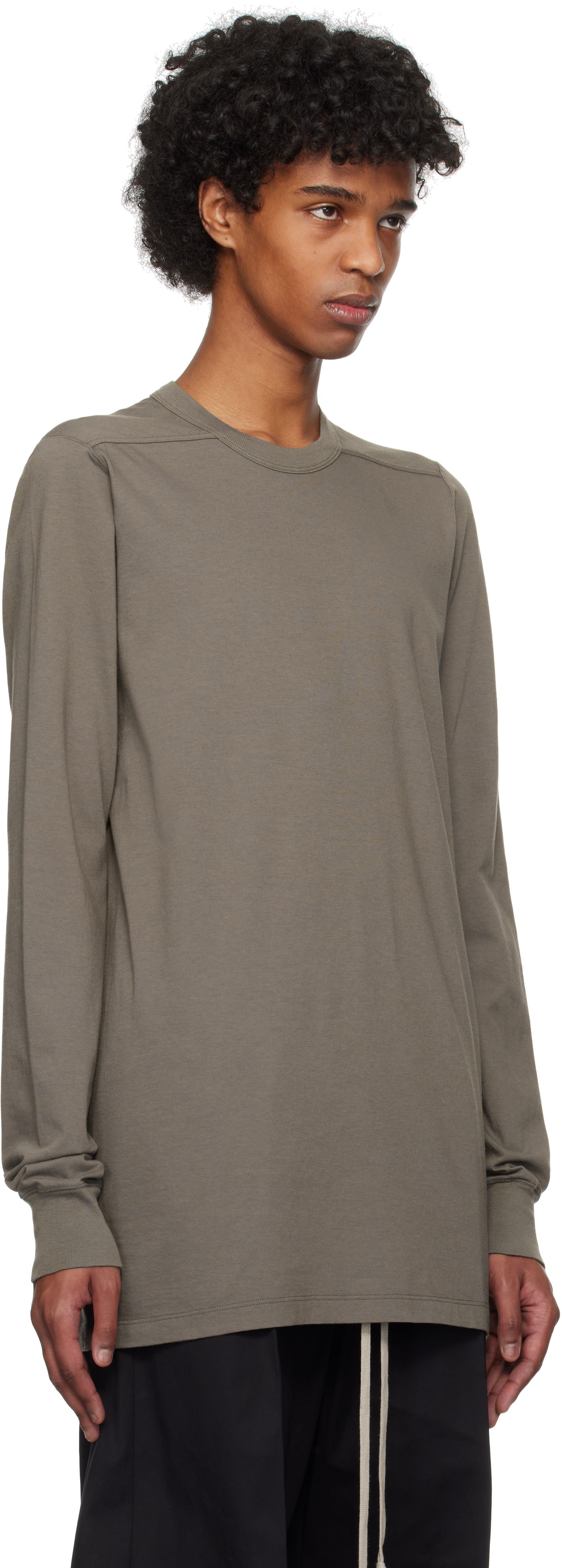 T-shirt Rick Owens Rick Owens Hollywood Level Long Sleeve T-Shirt Grøn | RU01E5266 JA, 1