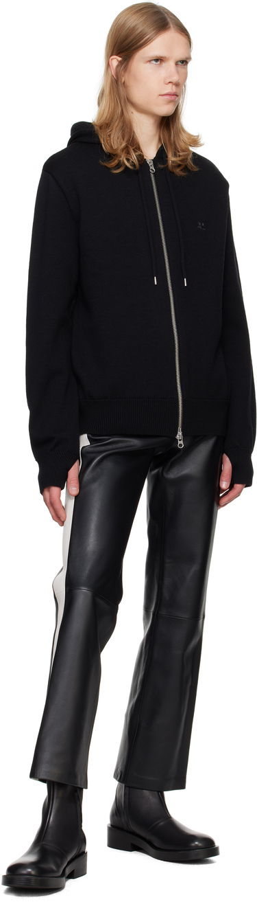 Sweatshirt Courrèges Zipped Wool Hoodie Sort | 324MHO034FI0036, 3