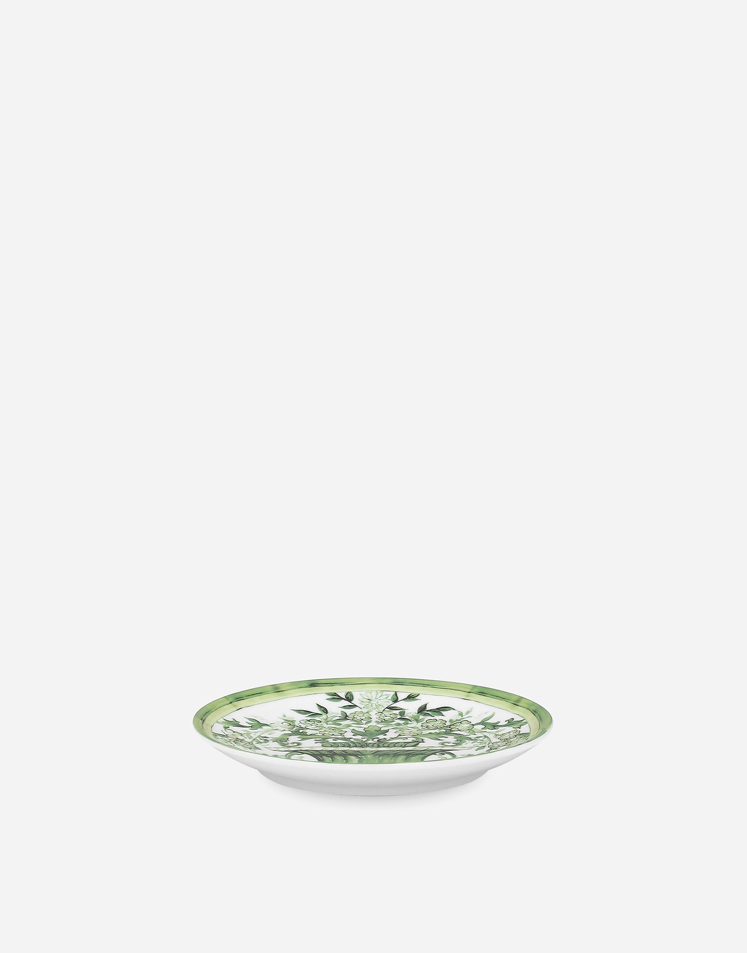 Home decor Dolce & Gabbana Dolce & Gabbana Set of 2 Porcelain Bread Plates with Green Floral Design Grøn | TC0S02TCA88UV019, 1