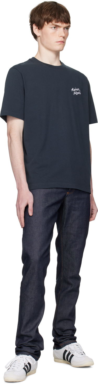 T-shirt MAISON KITSUNÉ Maison Kitsuné Handwriting Comfort T-Shirt Mørkeblå | MM00126KJ7025, 3