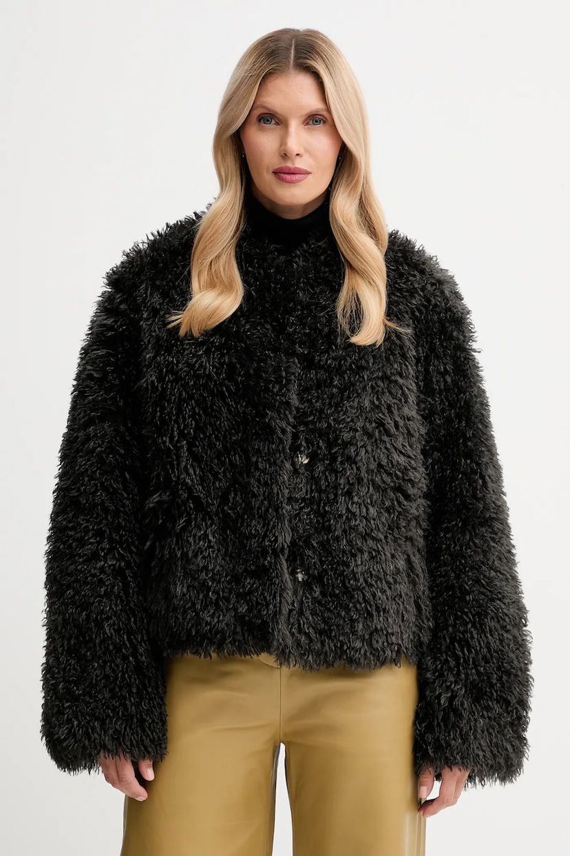 Jakke STAND STUDIO Stand Studio Charlotte Faux Fur Jacket Sort | 66585.9422