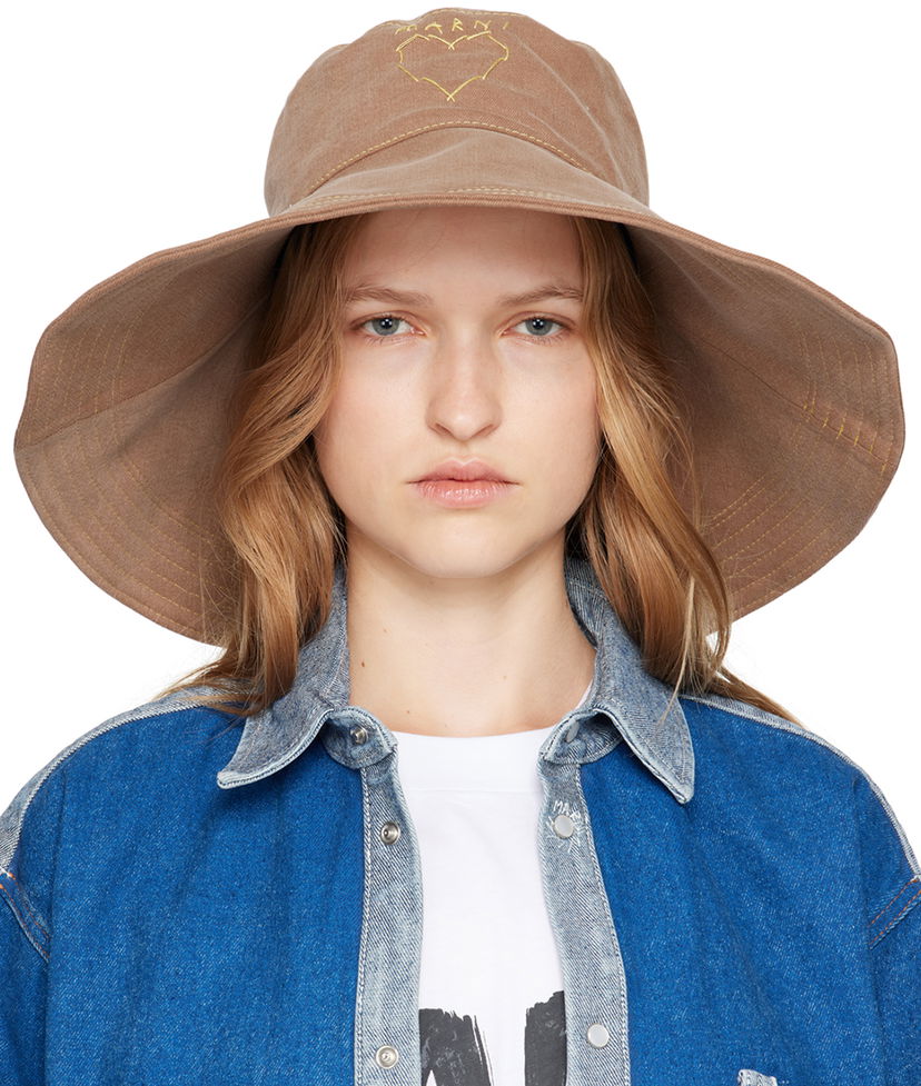Hat Marni Denim Hat Brun | CLMC0107S0 USCW76