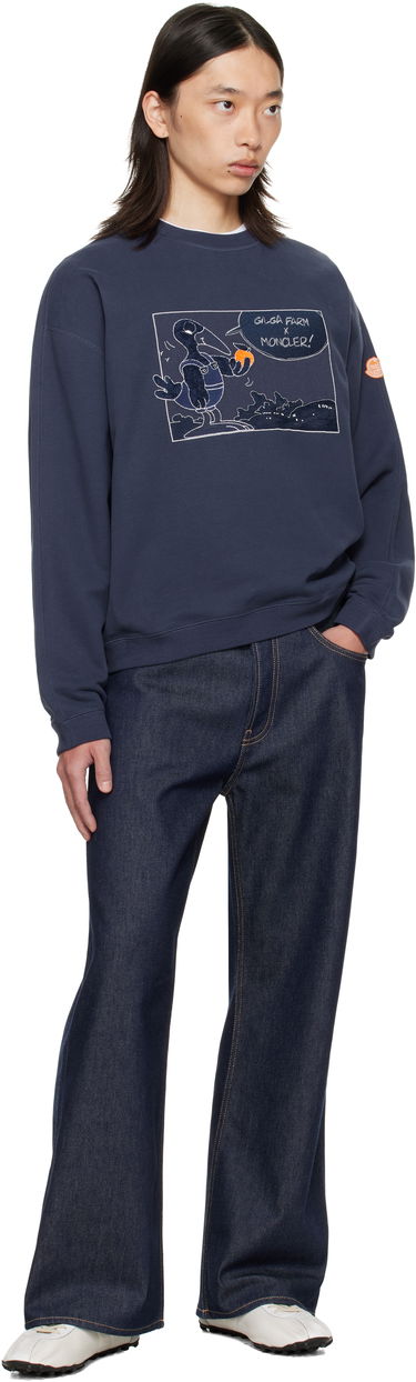 Sweatshirt Moncler Moncler Genius x Gilga Farm Cotton Sweatshirt Mørkeblå | K24028G0000289AUJ, 4