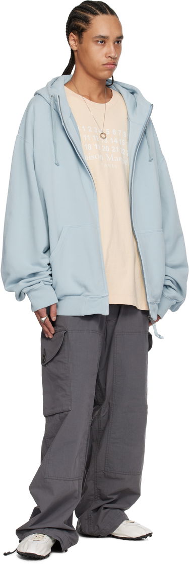 Sweatshirt Maison Margiela Maison Margiela Embroidered Logo Zip-Up Hoodie Blå | S50HG0047 M25017, 3