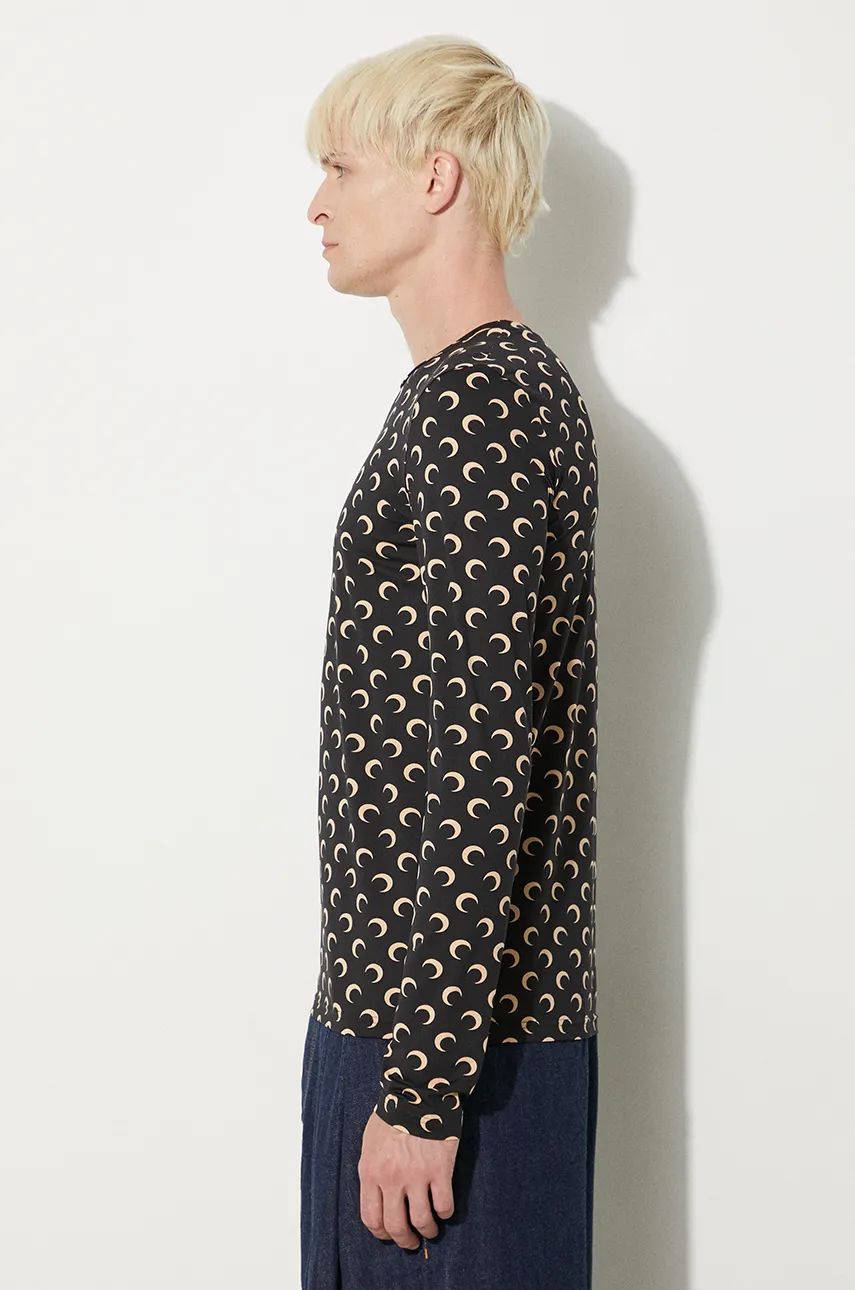 T-shirt Marine Serre T-Shirt Moon Jersey Second Skin Regular Top Sort | MTO116A.CJER0001, 1