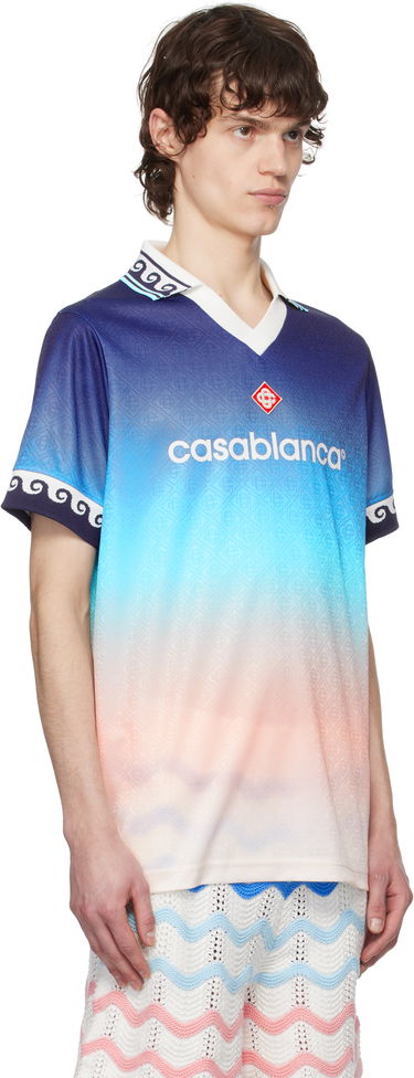 Polo skjorte Casablanca Casablanca Football Jersey XXL Blå | U-MPS25-JTP-330-01, 2