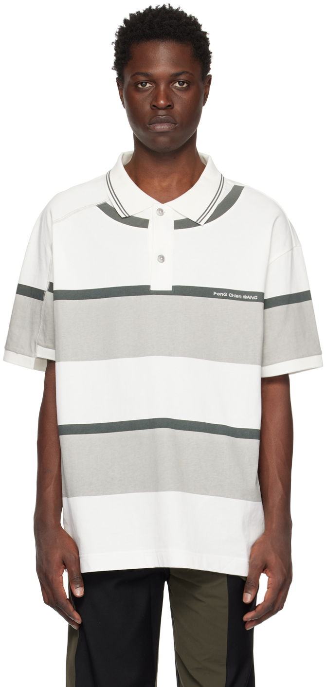 Polo skjorte Feng Chen Wang Feng Chen Wang Deconstructed Polo Hvid | FUS15PL02