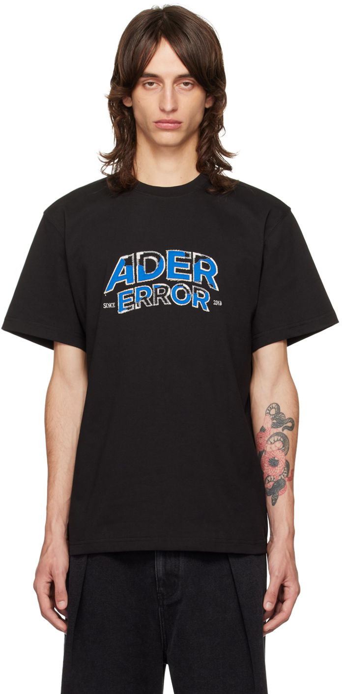 T-shirt ADER ERROR Flocked Logo Graphic T-Shirt Sort | BN25FYTS0101BK