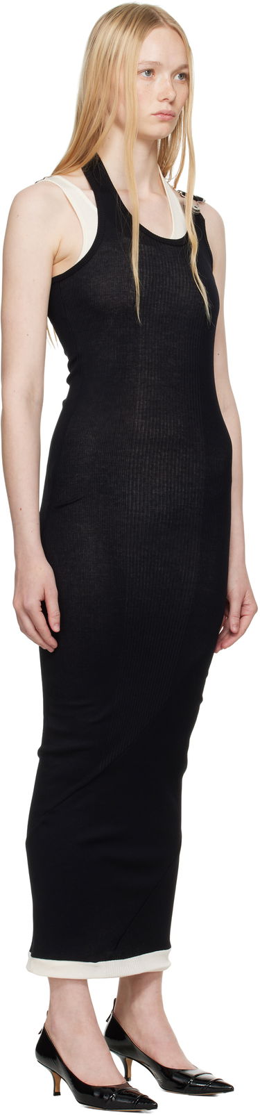 Kjole Jean Paul Gaultier Jean Paul Gaultier 'The Draped Double' Maxi Dress Sort | 25/34-F-RO384-J092-0003, 1