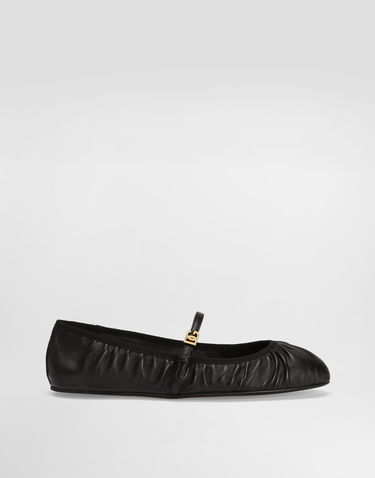 Tilbehør Dolce & Gabbana Dolce & Gabbana Nappa Leather Ballet Flats Sort | CB0257AD1378B956, 0