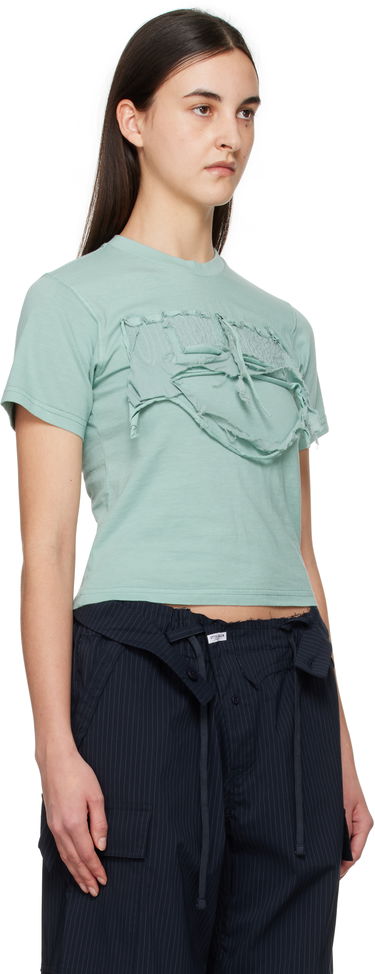 Crop top Ottolinger Ottolinger Distressed Fitted T-Shirt Grøn | 11510191502, 1