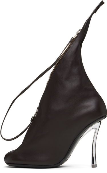 Tilbehør Acne Studios Acne Studios Leather Zip Heels Brun | AD0784-, 2