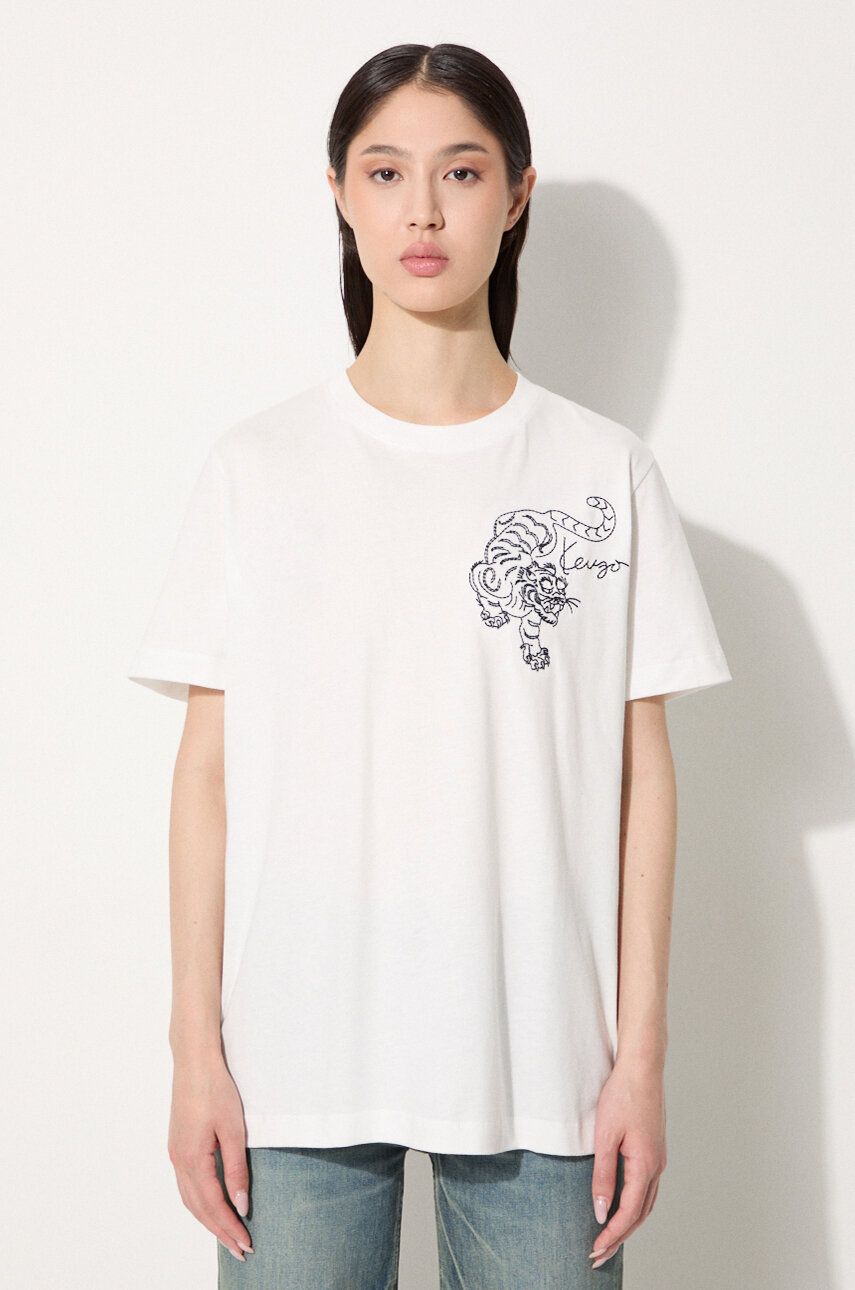 T-shirt KENZO Gots Star Tiger Emb Loose T-Shirt Hvid | FE62TS1354SG.02, 0