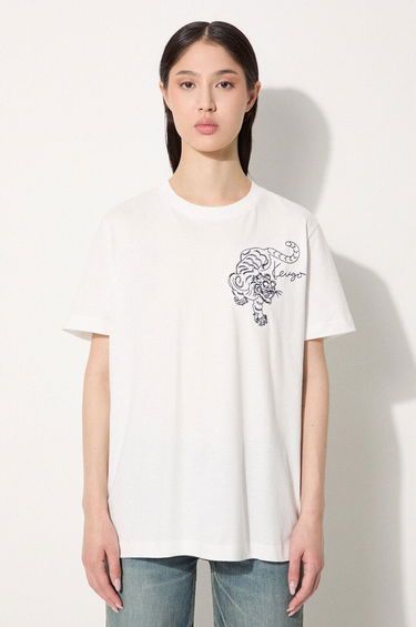 T-shirt KENZO Gots Star Tiger Emb Loose T-Shirt Hvid | FE62TS1354SG.02, 0