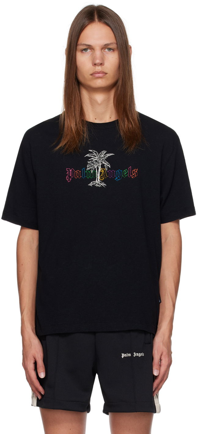T-shirt Palm Angels Black Printed Sort | PMAA089E23JER0041001, 0
