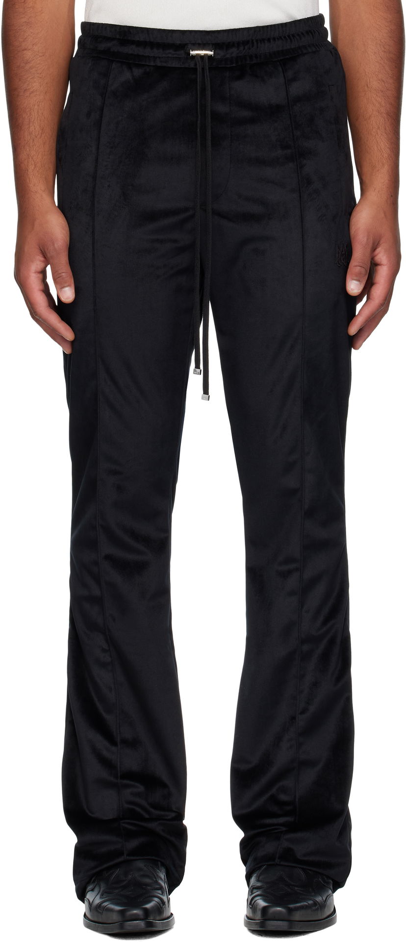 Joggingbukser AMIRI AMIRI Velvet Flare Track Pants Sort | AMPATP1023