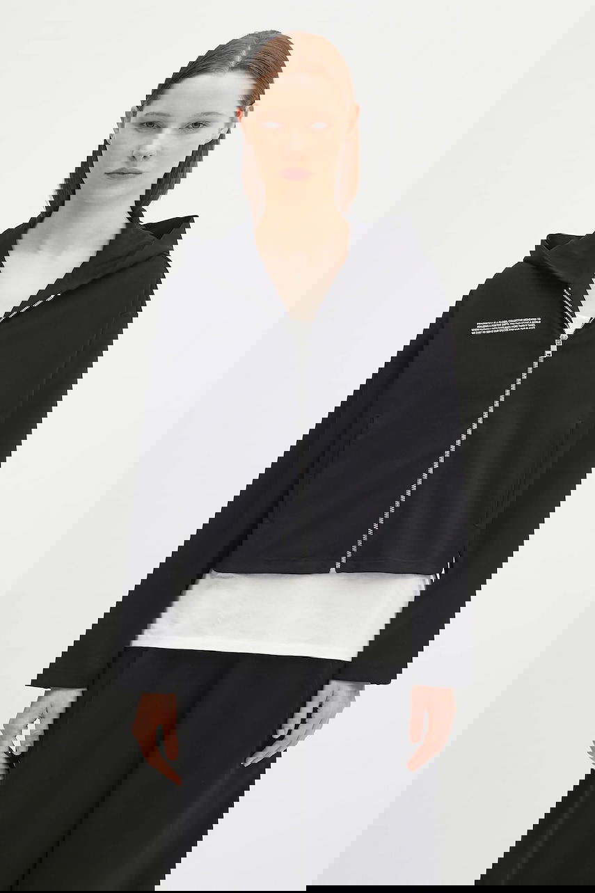 Sweatshirt PANGAIA Pangaia DNA Double Jersey Zip Up Cropped Hoodie Sort | 10002361, 0