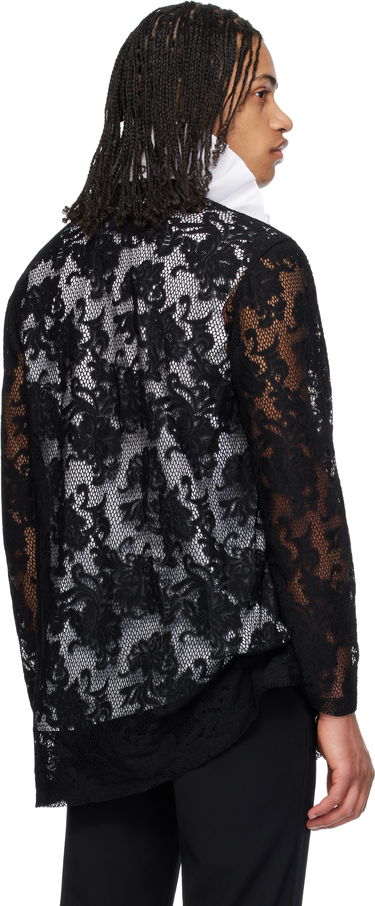 Skjorte Comme des Garçons Comme des Garçons Homme Plus Raschel Lace T-Shirt Sort | PO-T036-051, 2