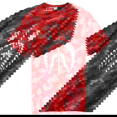 T-shirt BAPE A Bathing Ape Camo Shark Graphic Tee, Size L Rød | 001CSK801008M-RED, 1