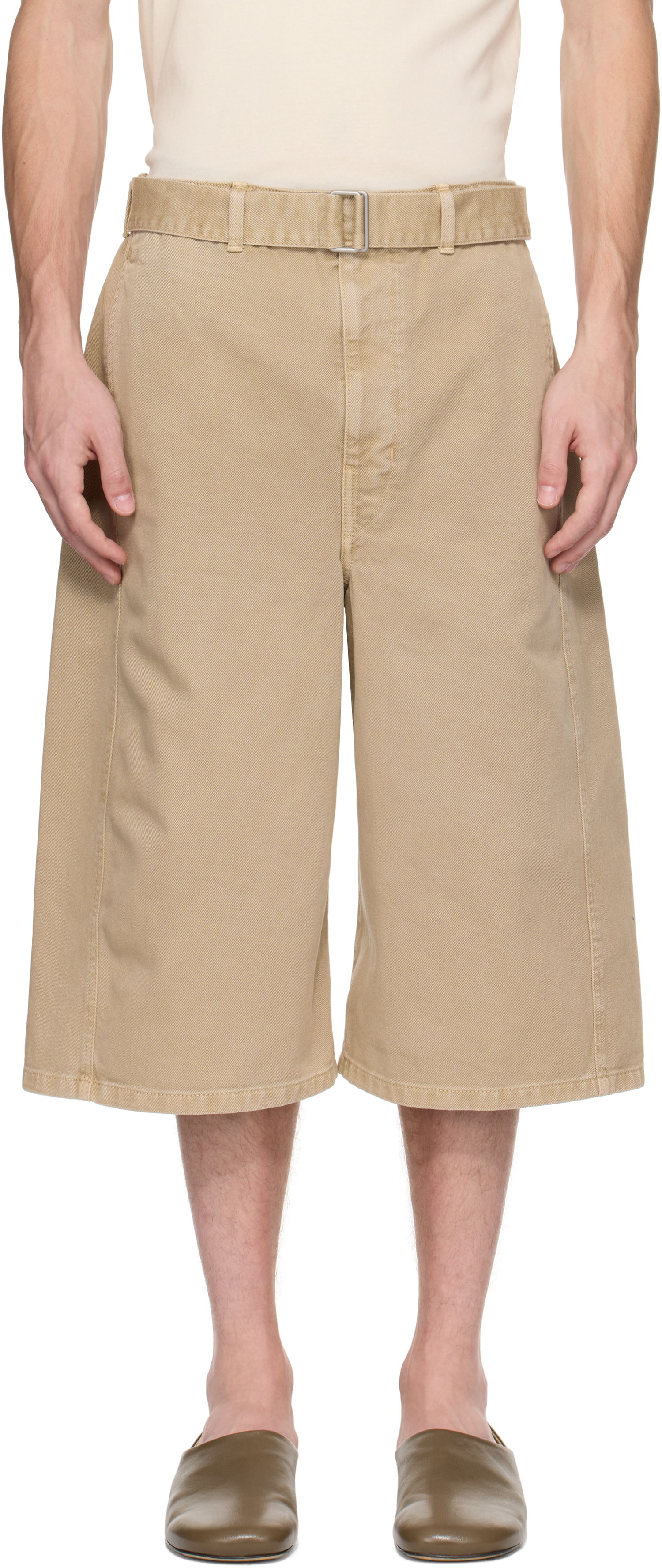 Shorts LEMAIRE Lemaire Twisted Denim Shorts Beige | PA1107 LD1042, 0