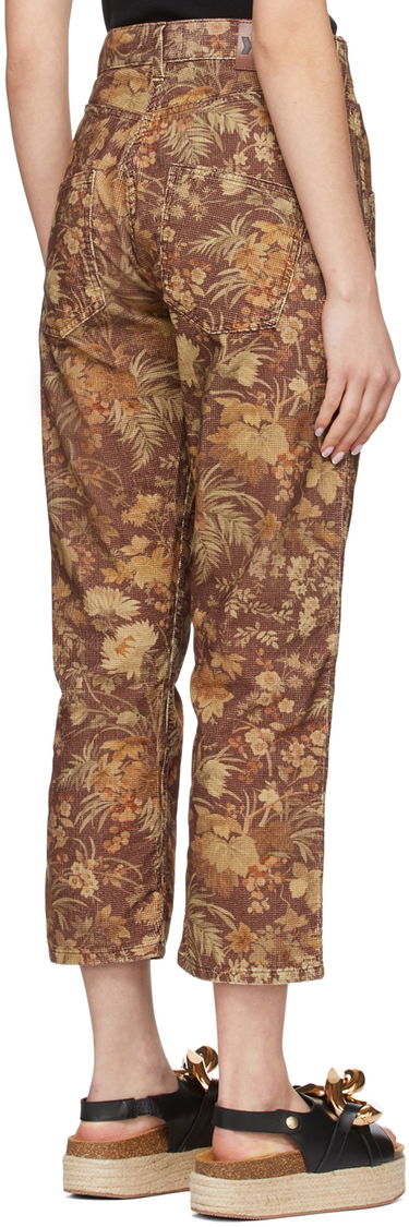 Bukser YMC YMC Floral Print Straight-Leg Jeans Brun | Q4SAQ, 2