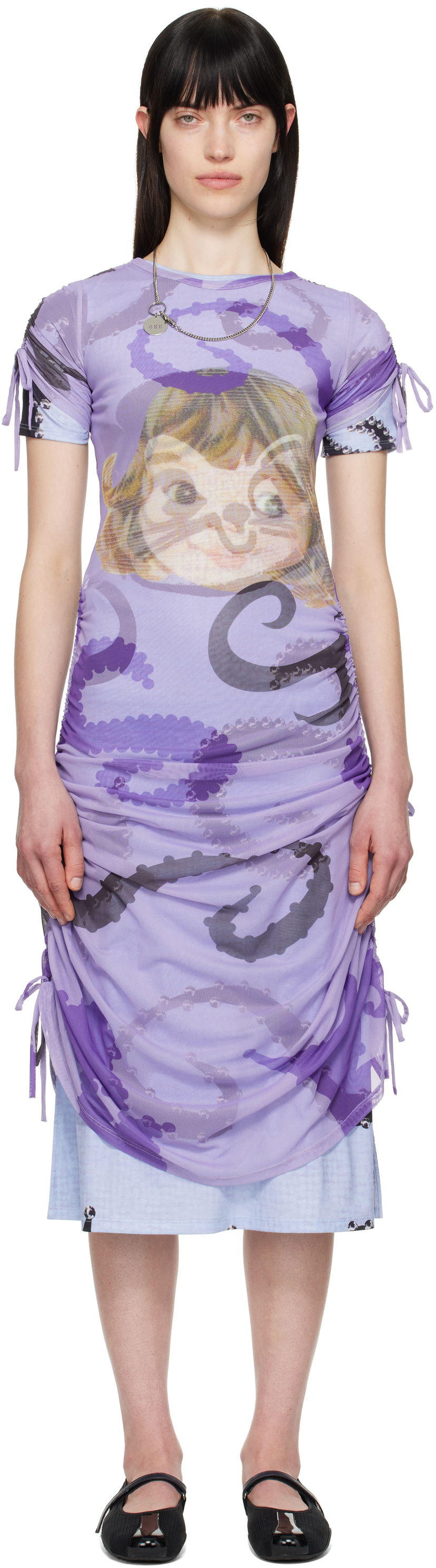 Kjole Chopova Lowena Chopova Lowena Ballast Short Sleeve Midi Dress Lilla | 1301