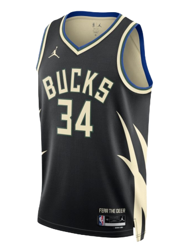 Jersey Jordan Dri-FIT NBA Milwaukee Bucks Statement Edition 2022 Swingman Jersey Sort | DO9533-010