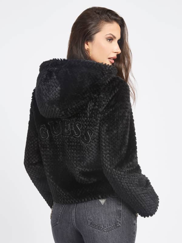 Jakke GUESS Faux Fur Hooded Sort | W3BL50WFSD0, 0