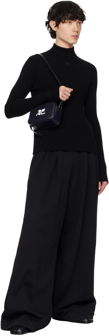 Sweater Courrèges Courrèges Reedition Rib Knit Mockneck Sweater Sort | PERMPU008FI0001, 3