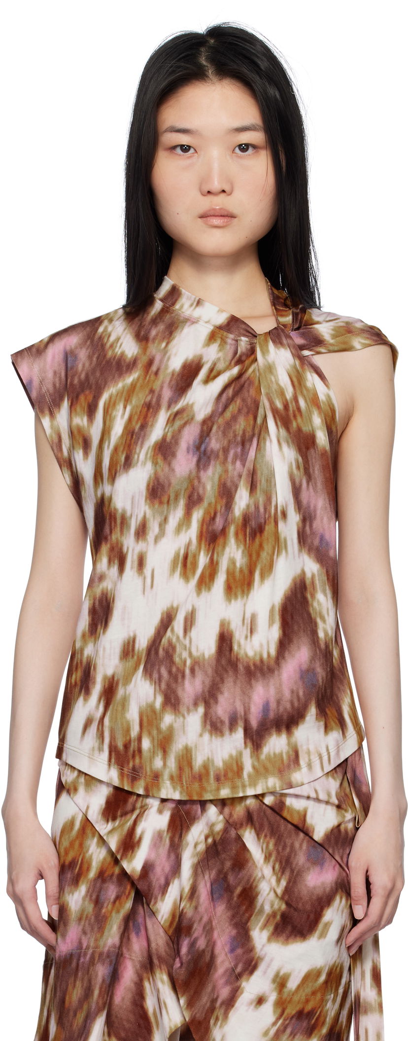 Tanktop Isabel Marant Étoile Isabel Marant Etoile Nayda Tie Dye T-Shirt Flerfarvet | 25PTS0175FA-C1N09E