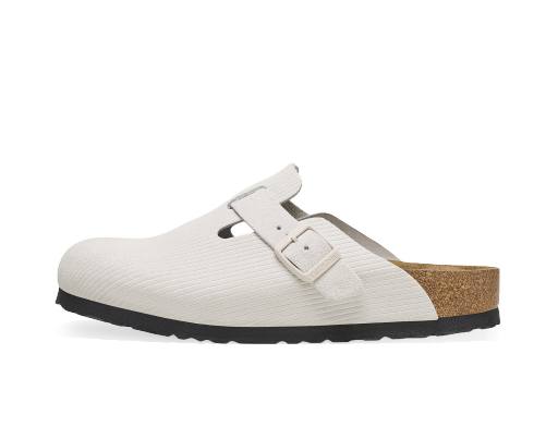 Lifestyle Birkenstock Boston Embossed Corduroy Suede "Antique White" Hvid | 1025252/1025270