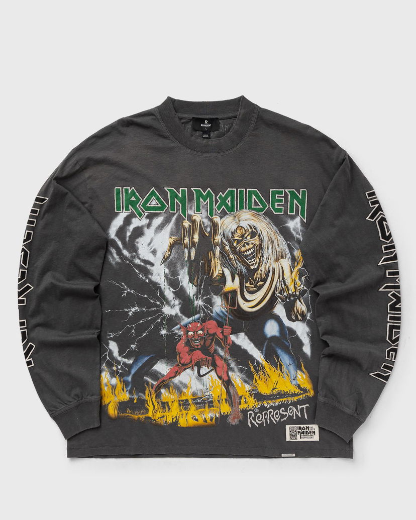 T-shirt Represent Clo Iron Maiden x Number of the Beast Long Sleeve T-Shirt Grå | MLM100582-46