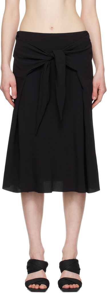 Nederdel Rick Owens Rick Owens Hollywood Strutter Tie Midi Skirt Sort | RP01E7372 Y, 0