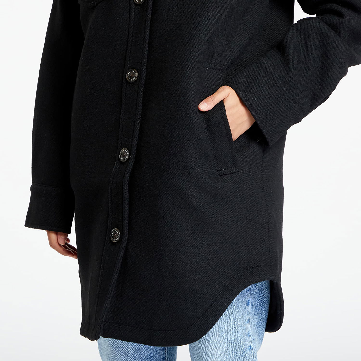 Frakker Tommy Hilfiger Wool Coat Sort | DW0DW16898 BDS, 1