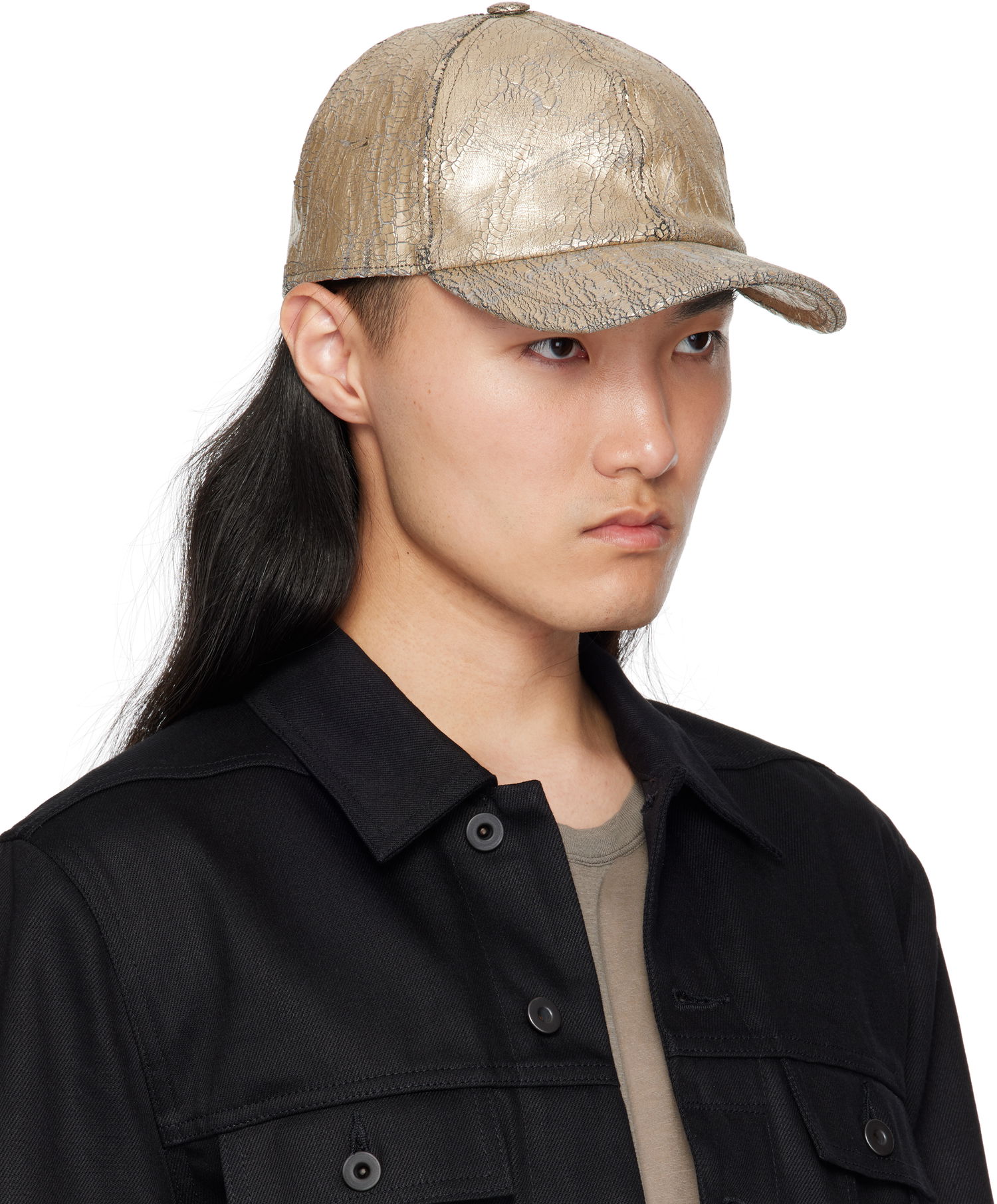 Kasket Rick Owens Rick Owens DRKSHDW Megacrust Denim Baseball Cap Metalisk | DA01E3478 SGMC, 1