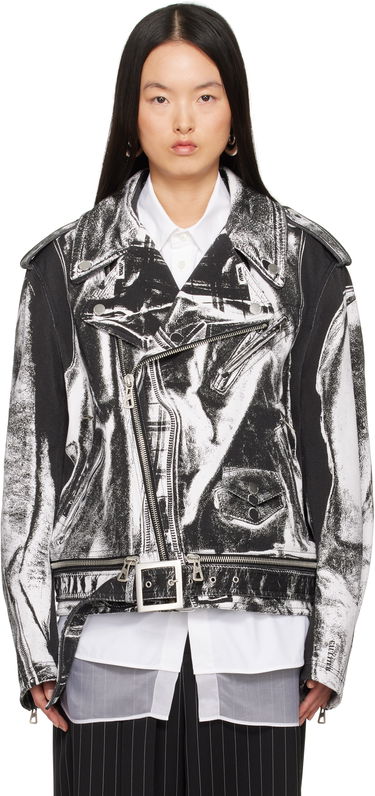 Jakke Jean Paul Gaultier Jean Paul Gaultier Trompe-L’Œil Perfecto Denim Jacket Hvid | 25/33-F-BL055I-C569-0001, 0