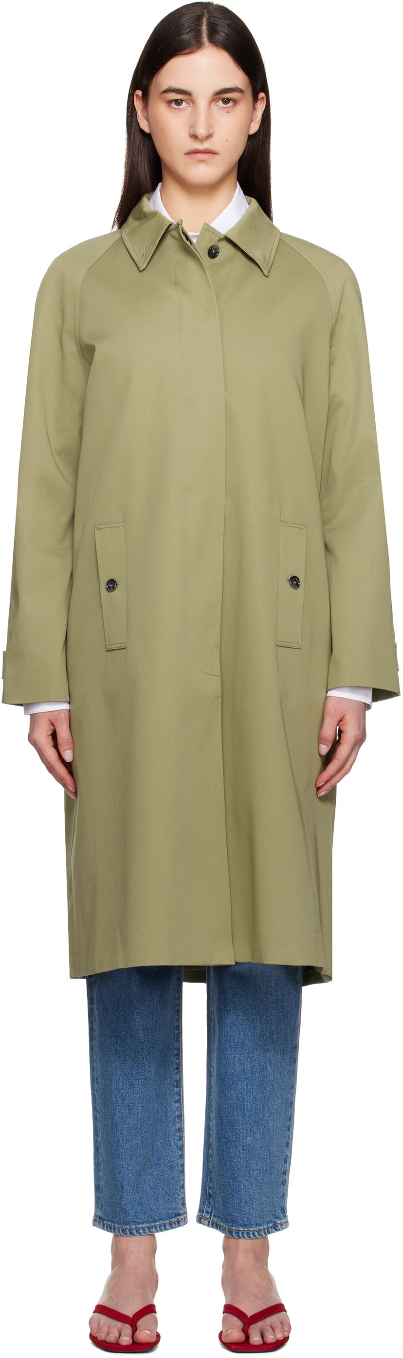 Trenchcoat Anine Bing Anine Bing Randy Trench Coat Grøn | A-01-10887-AYG3