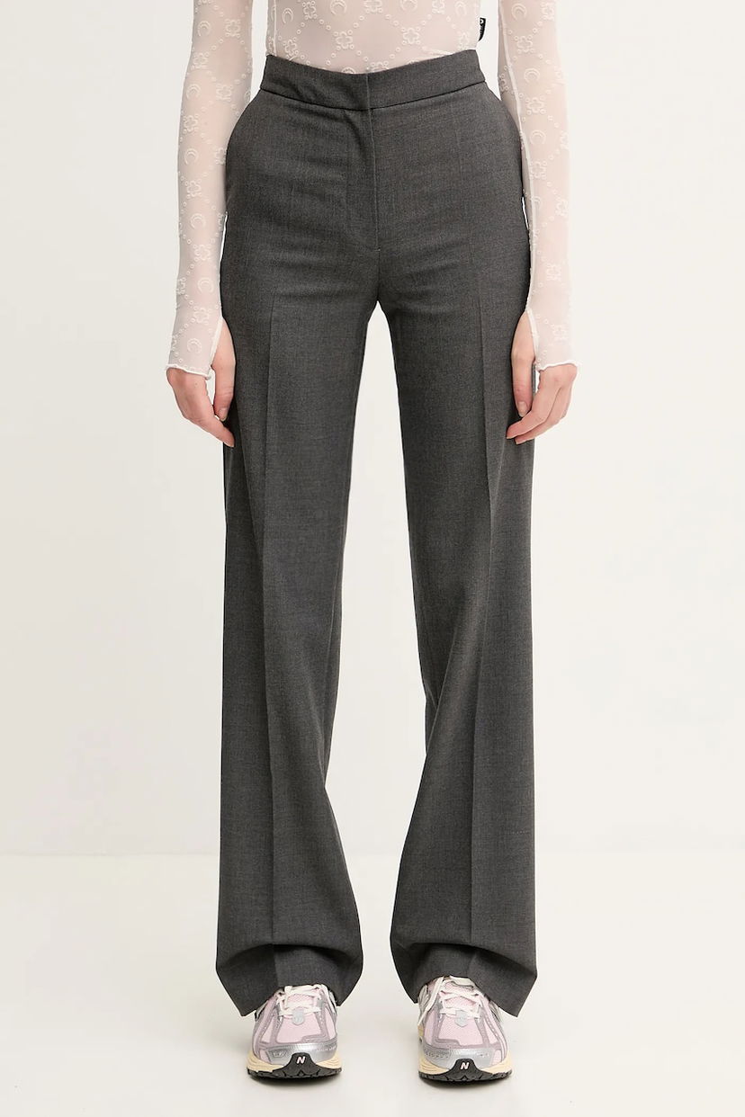 Bukser Marine Serre Marine Serre Regenerated Tailoring Wide Leg High Waist Trousers Grå | WPA154A.DWOV0057