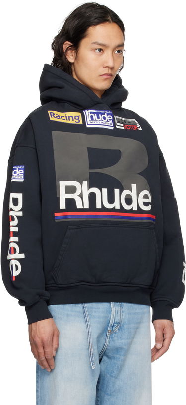 Sweatshirt Rhude Rhude Petrol Patch Hoodie Mørkeblå | RHSS25HO04012, 1